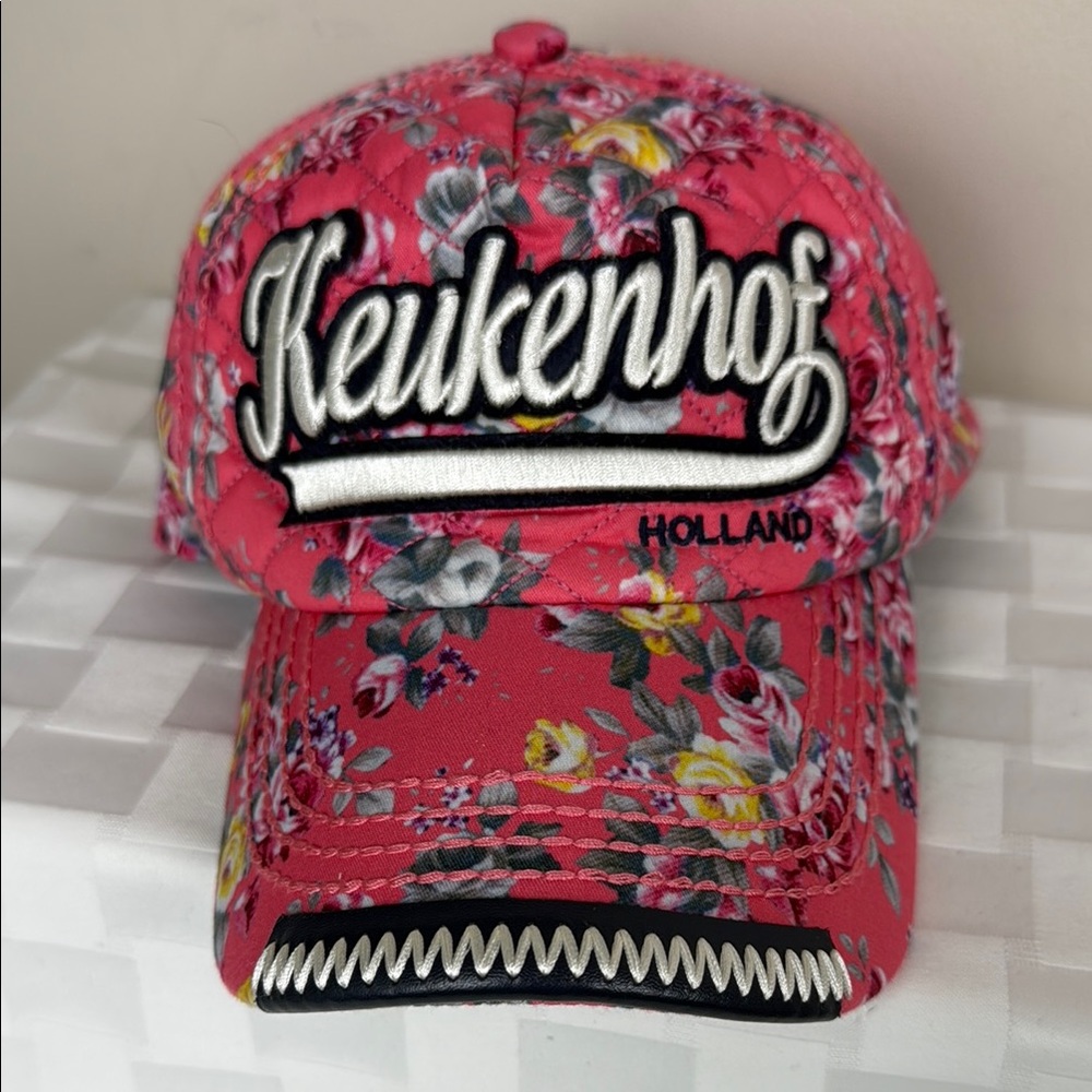 Robin Ruth Floral pink Keukenhof Gardens Holland ball style women’s cap